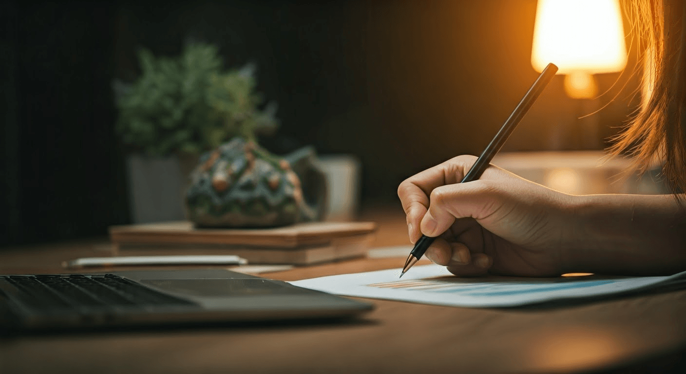 Writer creating high-quality content.