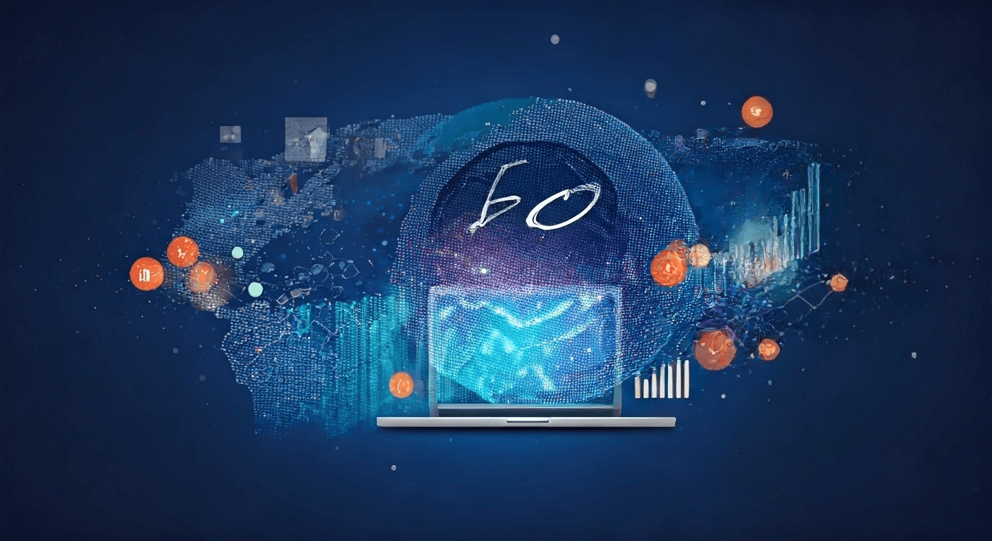 Digital artwork illustrating SEO concepts.