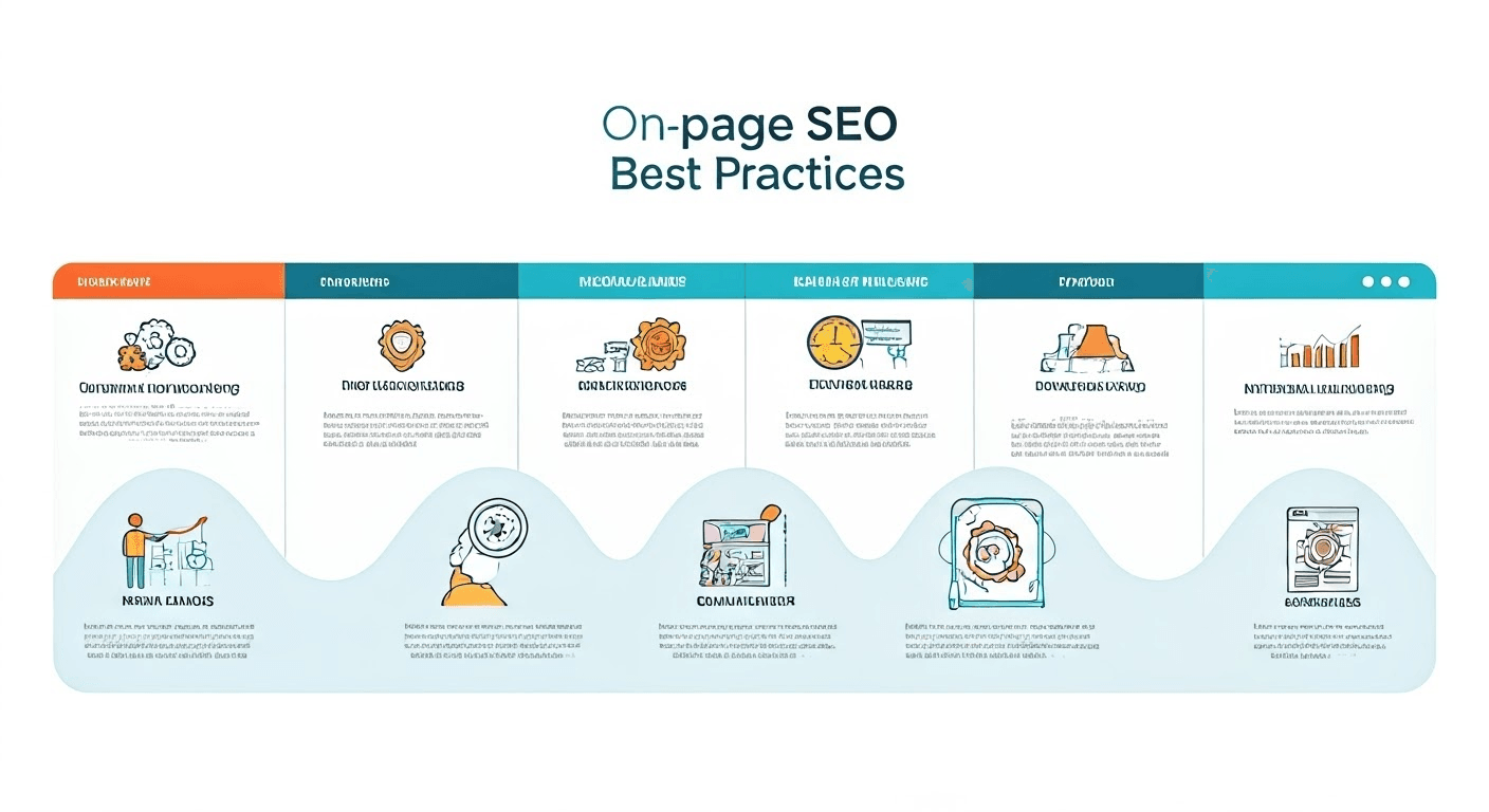 Infographic of on-page SEO best practices.