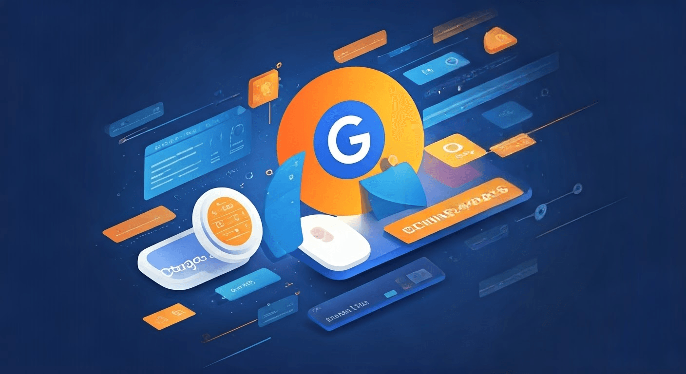 Vibrant digital art of Google Ads.