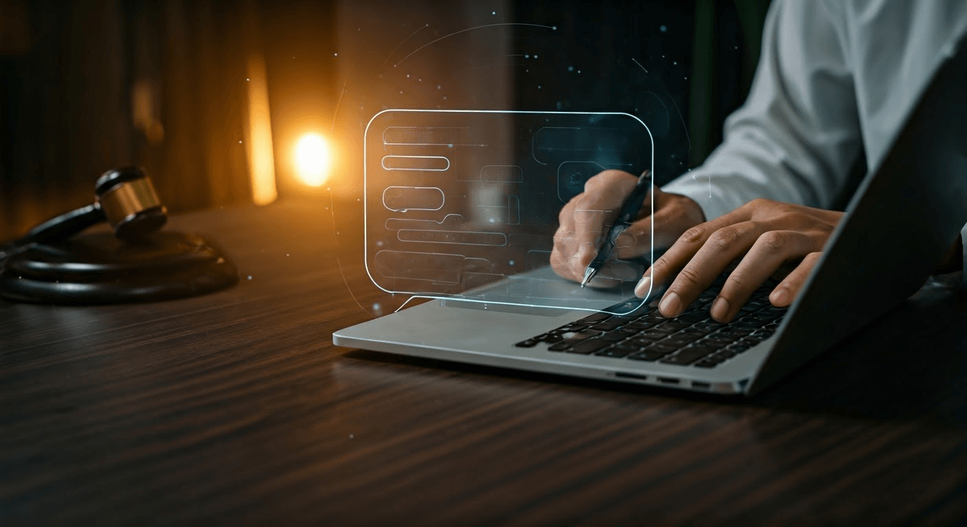 Lawyer automating tasks with chatbot.