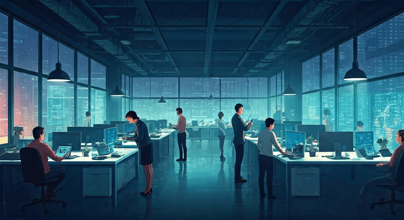 Office transformed by no-code AI tools.